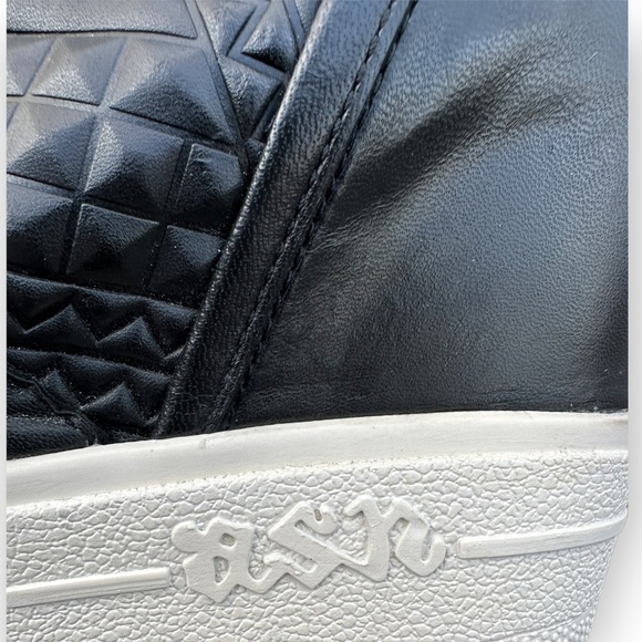 Ash Studded Moto Boots Zipper Leather studs platform RARE Athleisure wedges - Picture 4 of 10